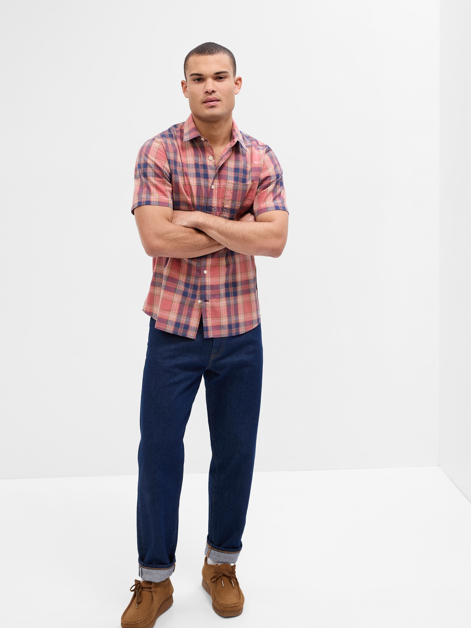 Stretch Poplin Shirt in Slim Fit