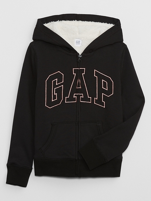 View large product image 1 of 2. Kids Gap Logo Sherpa Zip Hoodie