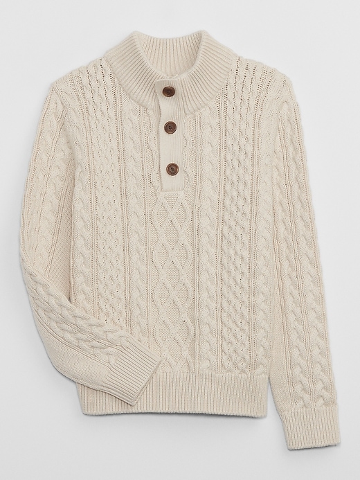 Image number 1 showing, Kids Cable-Knit Mockneck Sweater