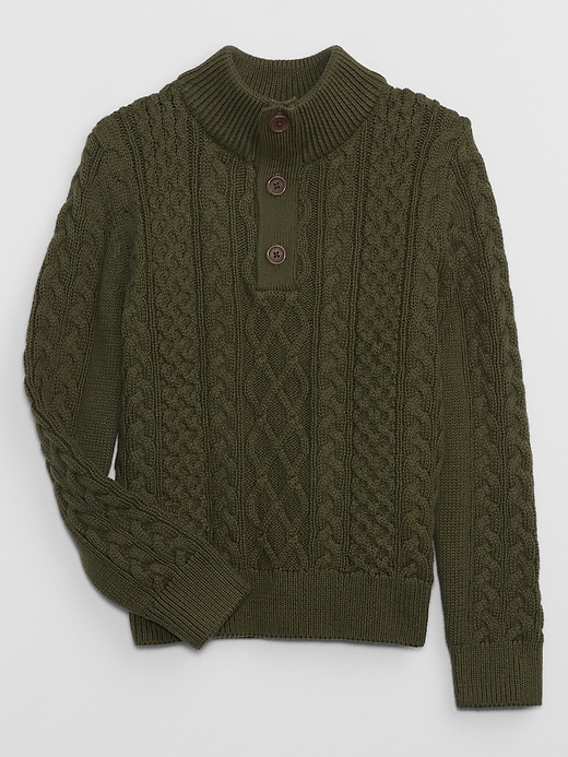 Image number 1 showing, Kids Cable-Knit Mockneck Sweater