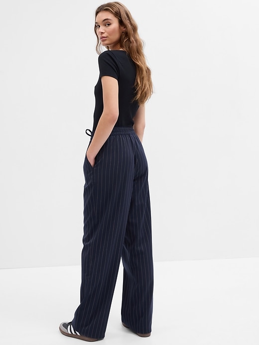 Image number 8 showing, Mid Rise Easy Wide-Leg Twill Pants
