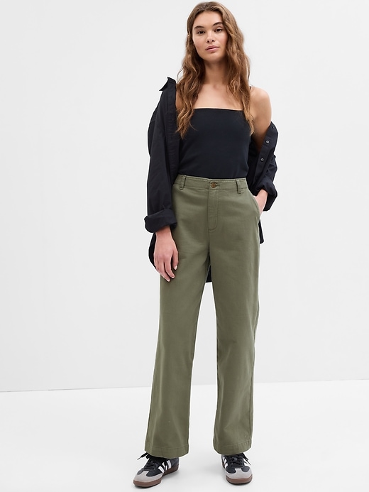 Image number 1 showing, Mid Rise Loose Khakis