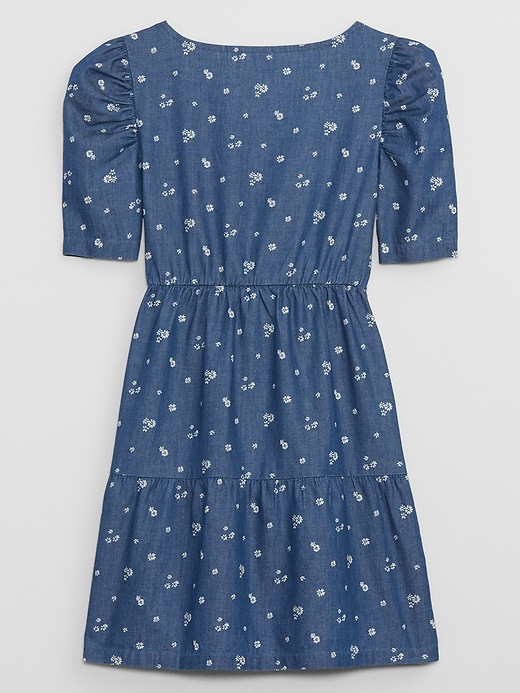 View large product image 2 of 2. Kids Print Puff Sleeve Dress