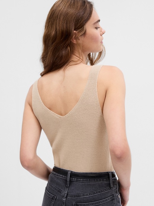Image number 3 showing, Ribbed V-Neck Tank Top