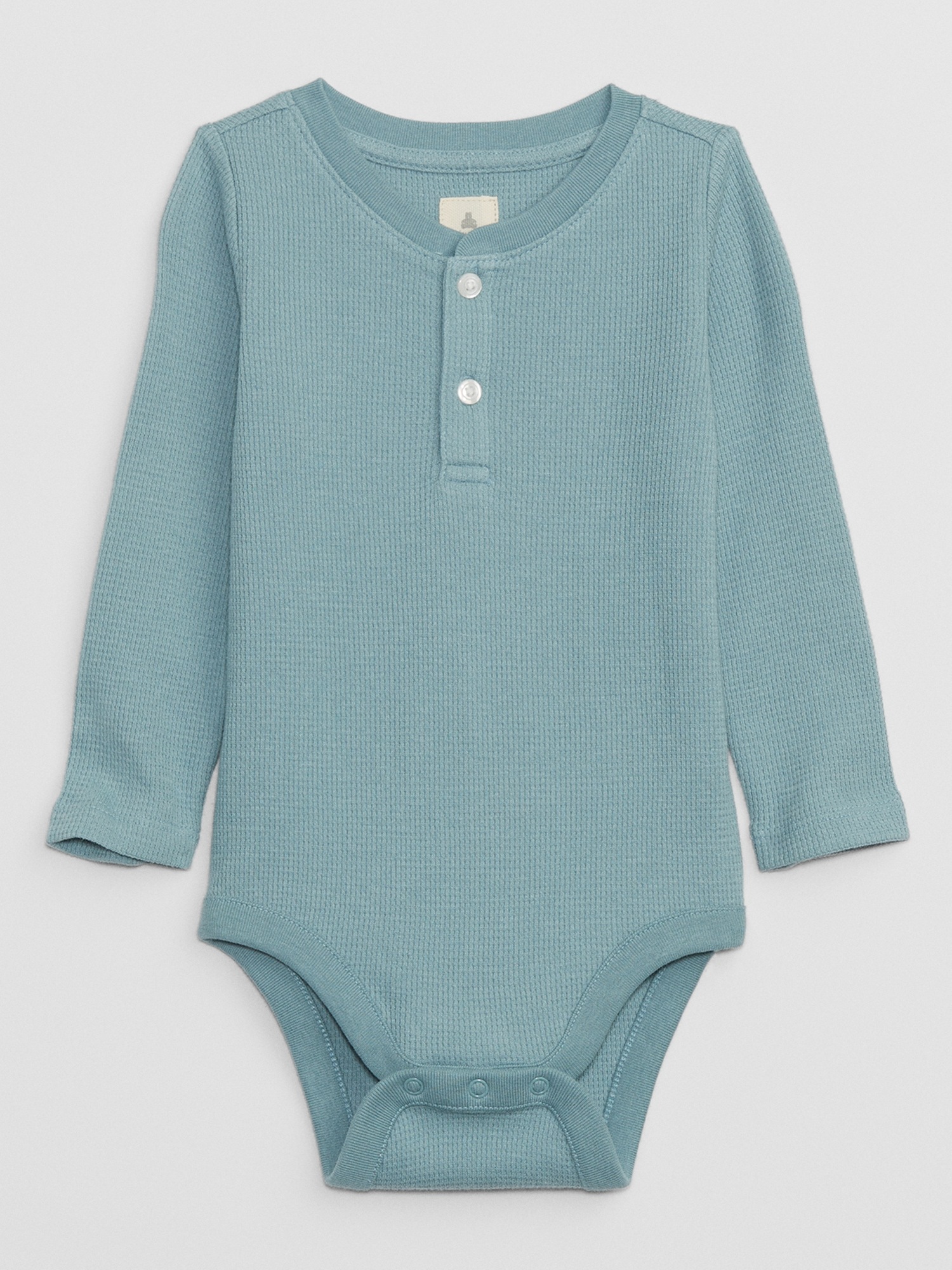 Baby Waffle-Knit Henley Bodysuit