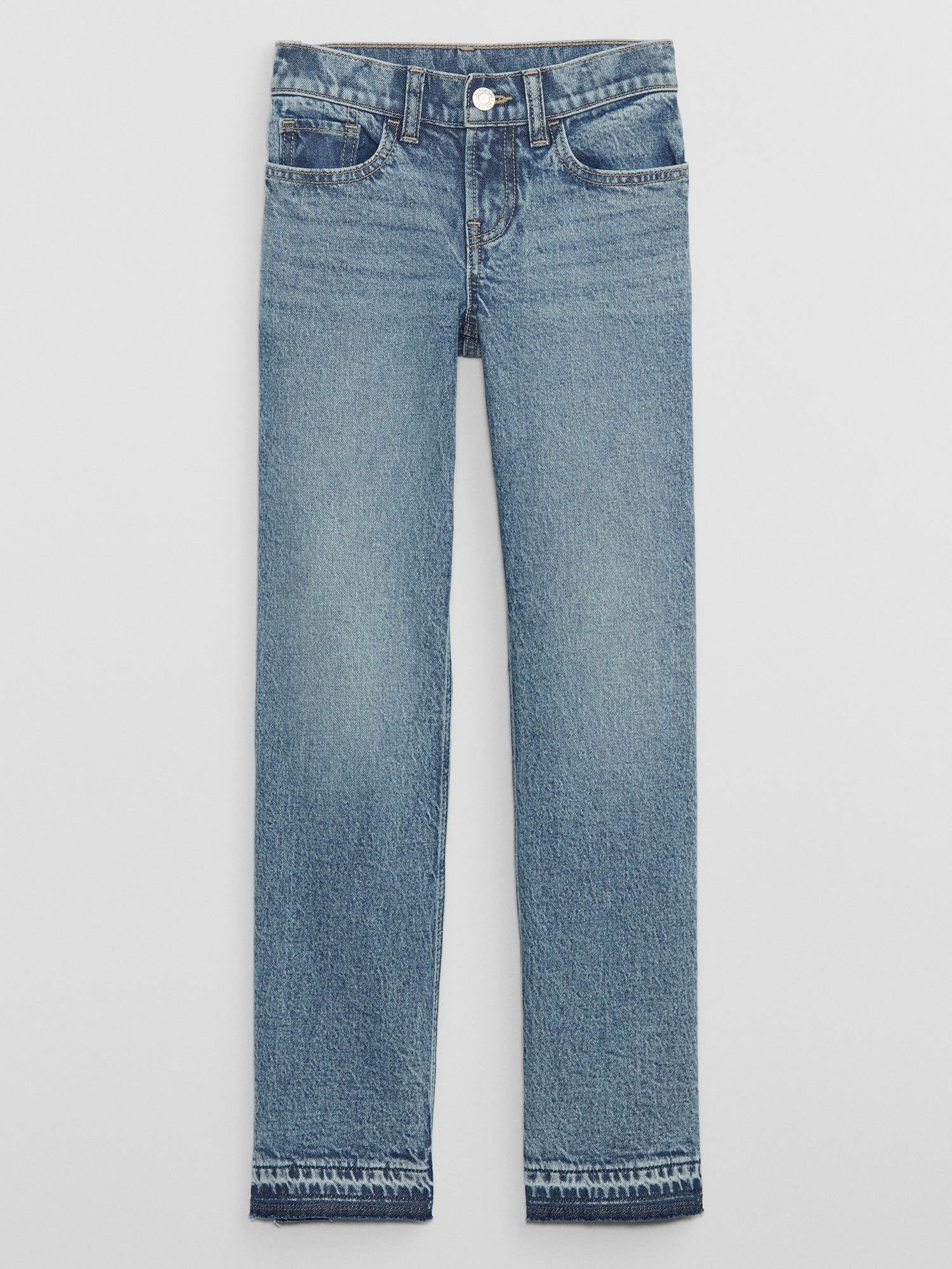 Kids Mid Rise Straight Jeans with Washwell
