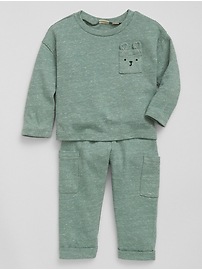 View large product image 3 of 3. Baby Pocket Bear Two-Piece Outfit Set