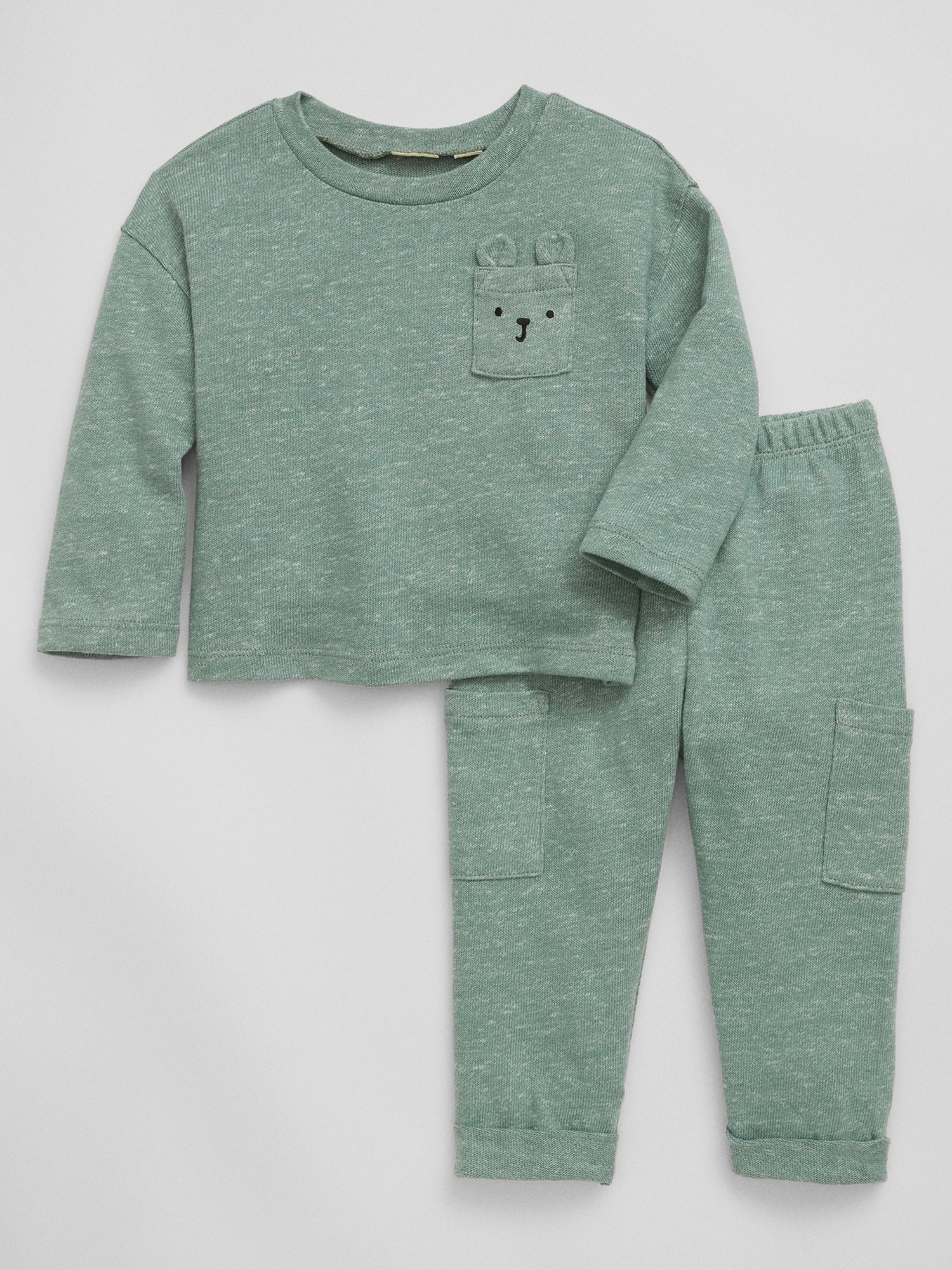 Baby Pocket Bear Two-Piece Outfit Set