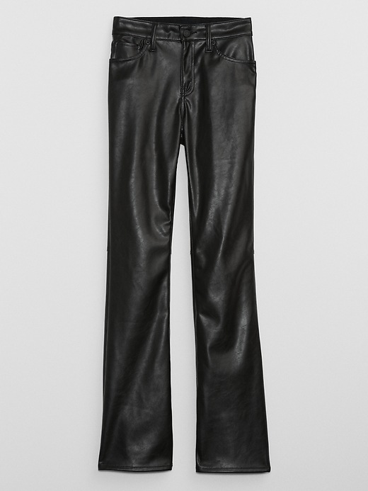 Image number 5 showing, Mid Rise Fitted Baby Boot Faux-Leather Pants