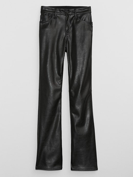 Image number 5 showing, Mid Rise Fitted Baby Boot Faux-Leather Pants