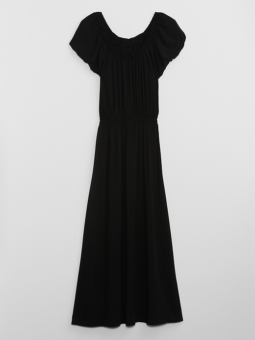 Image number 6 showing, Boatneck Puff Sleeve Midi Dress