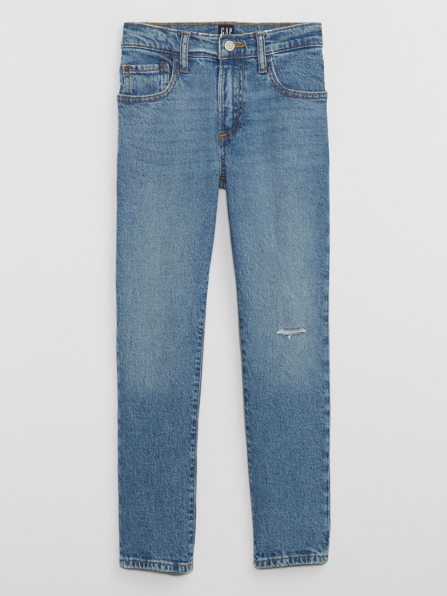 Kids Distressed Slim Taper Jeans with Washwell