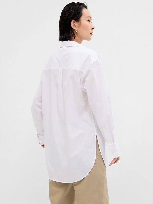 Image number 2 showing, Oversized Poplin Tunic Shirt