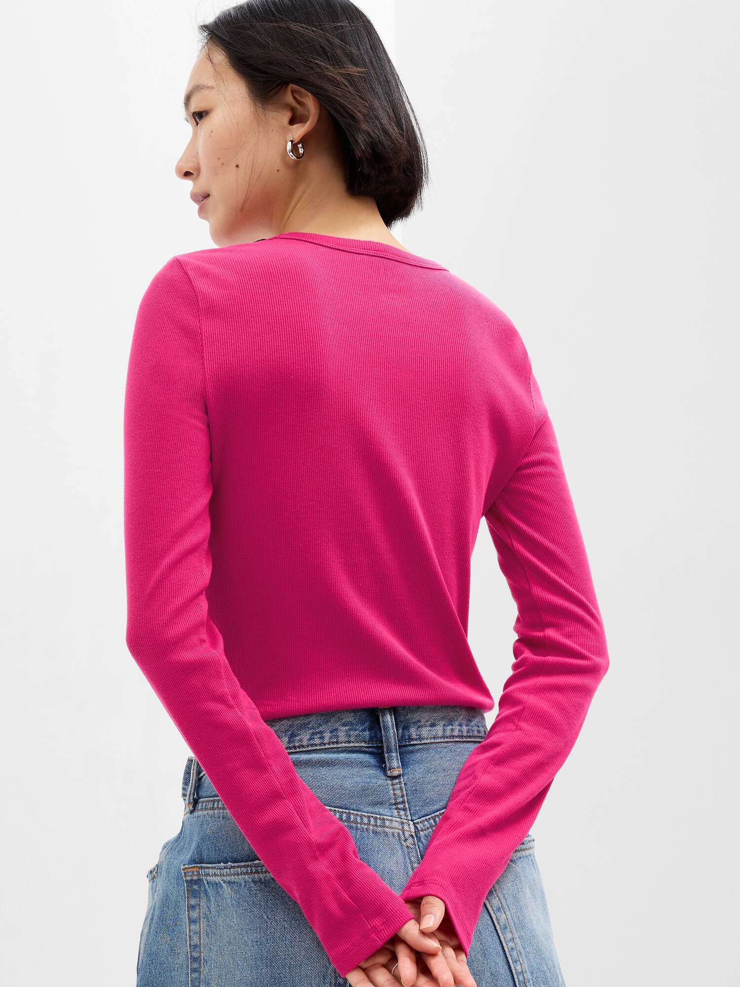 Ifyou U-Neck Ribbed Shirt main image 1