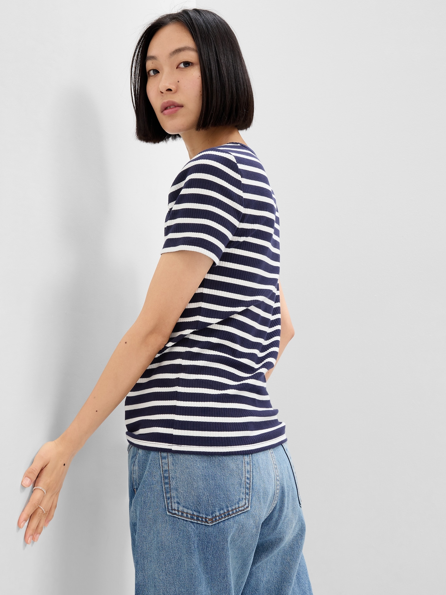 Ribbed Stripe T-Shirt | Gap Factory