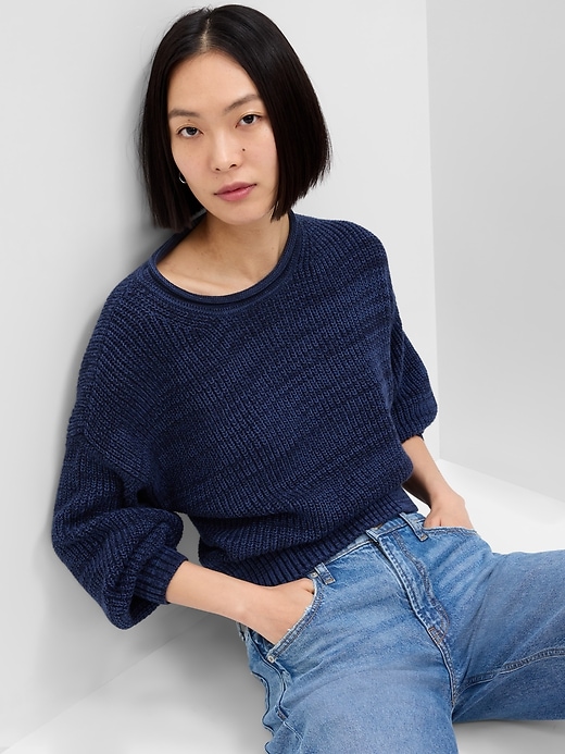 Image number 4 showing, Relaxed Shaker-Stitch Sweater