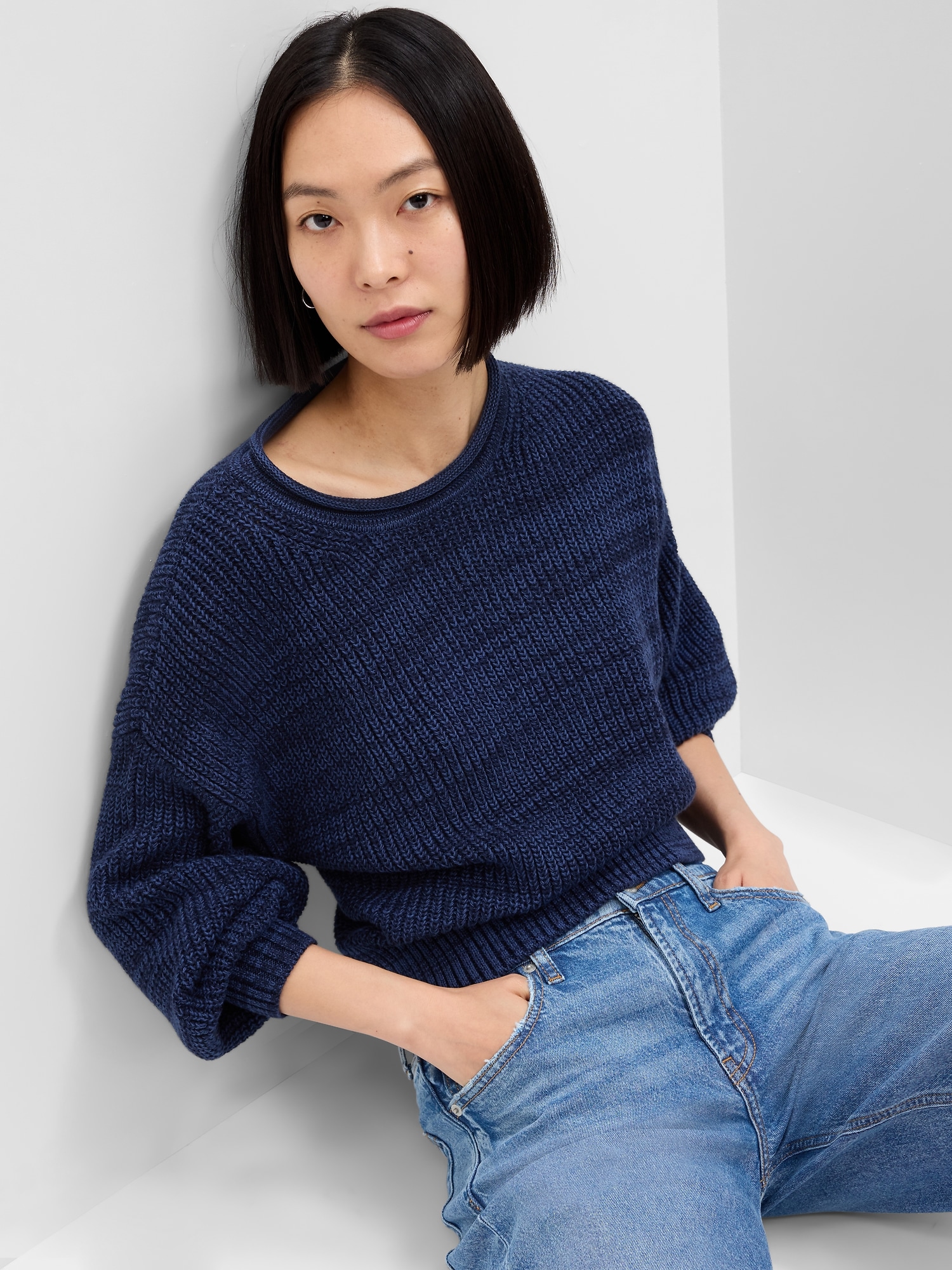 Relaxed Shaker-Stitch Sweater | Gap Factory