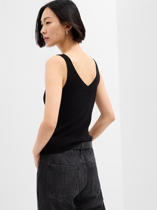 Image number 2 showing, Ribbed V-Neck Tank Top