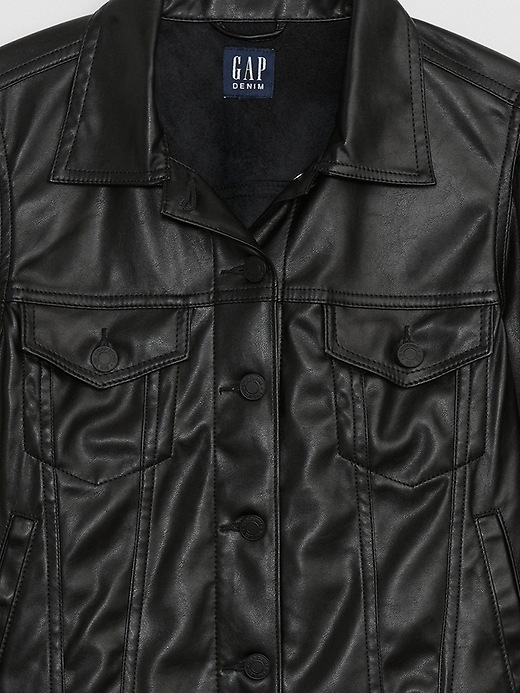 Image number 4 showing, Puff Sleeve Icon Vegan-Leather Jacket