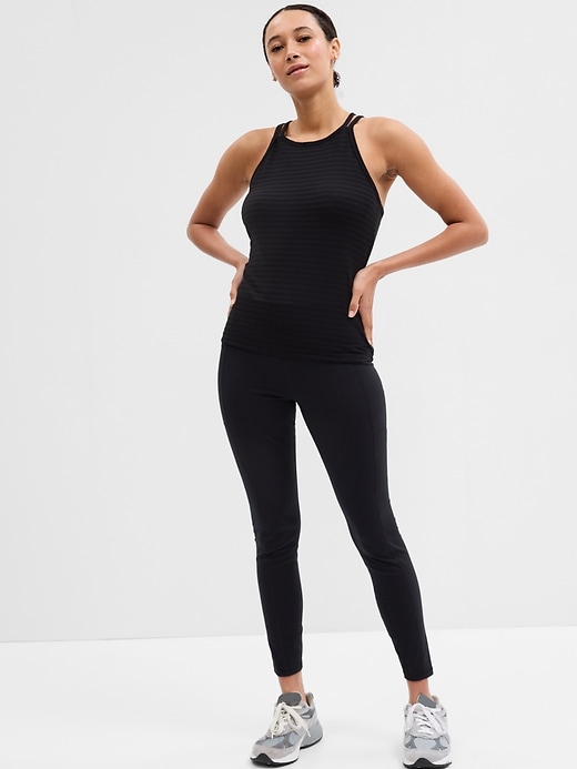 Image number 1 showing, GapFit CoolDry Fitted Smocked Tank Top