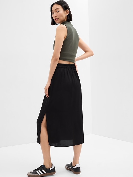 Image number 2 showing, Satin Midi Slip Skirt