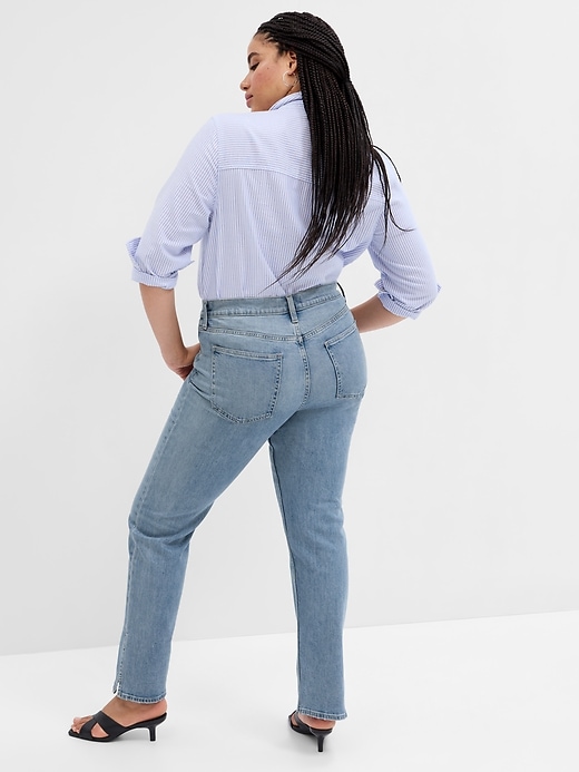 Image number 6 showing, High Rise Straight Jeans with Washwell