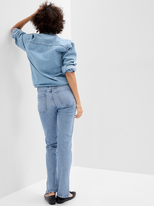 Image number 2 showing, High Rise Straight Jeans with Washwell