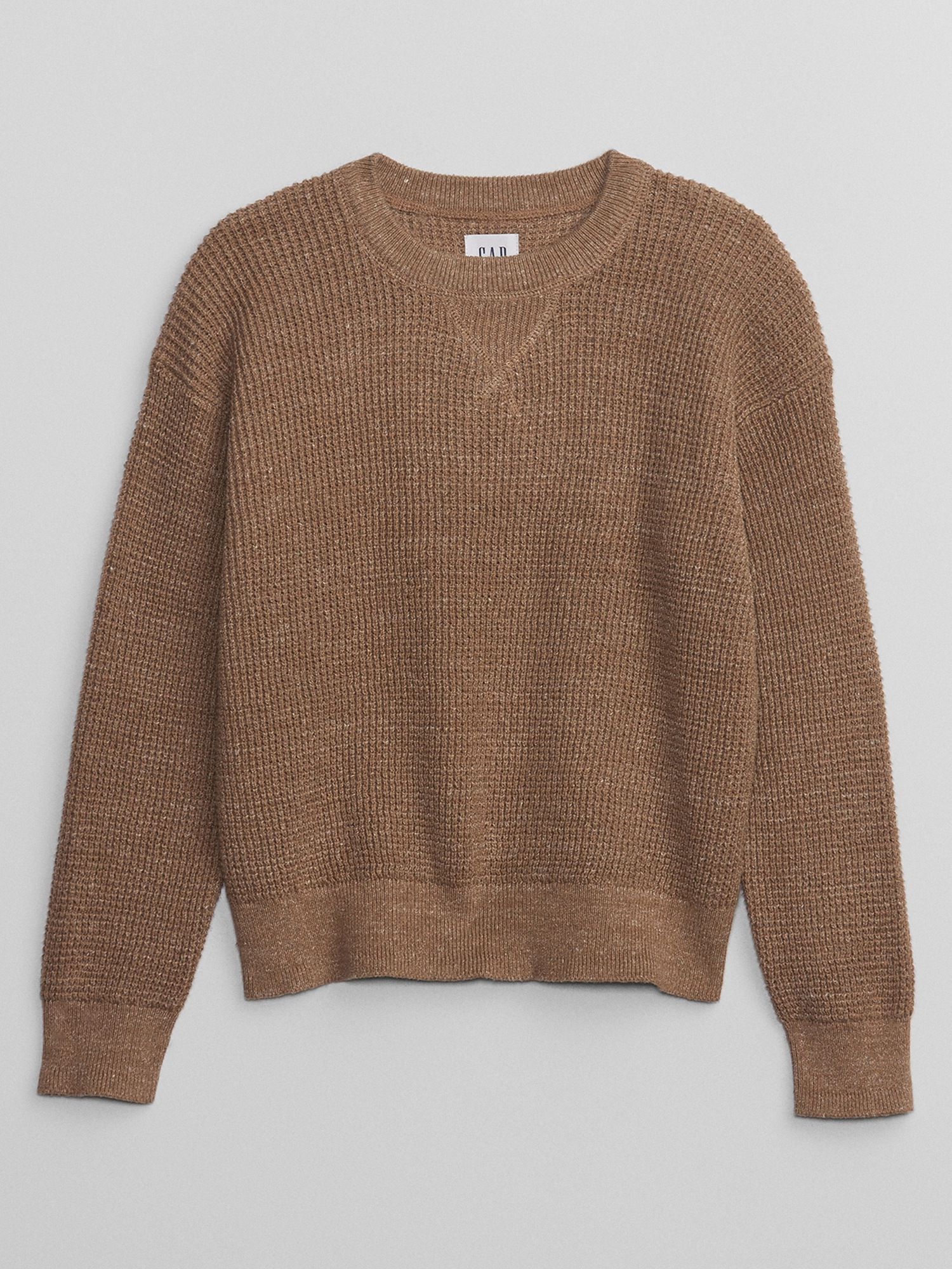 Kids Waffle-Knit Crewneck Sweater