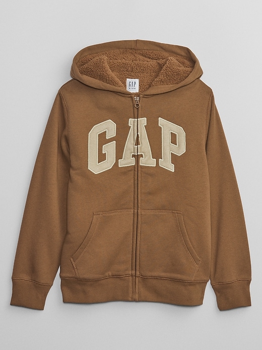 Image number 1 showing, Kids Gap Logo Sherpa Zip Hoodie