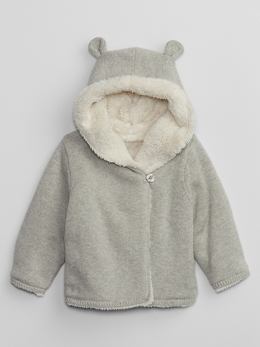 View large product image 1 of 2. Baby Sherpa-Lined Garter Sweater