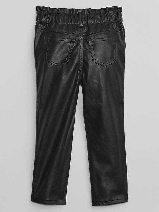 View large product image 2 of 3. babyGap Vegan-Leather Mom Pants with Washwell