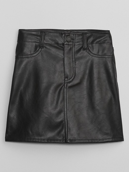 View large product image 1 of 2. Kids Faux-Leather Skirt with Washwell
