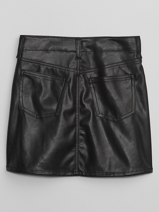 View large product image 2 of 2. Kids Faux-Leather Skirt with Washwell
