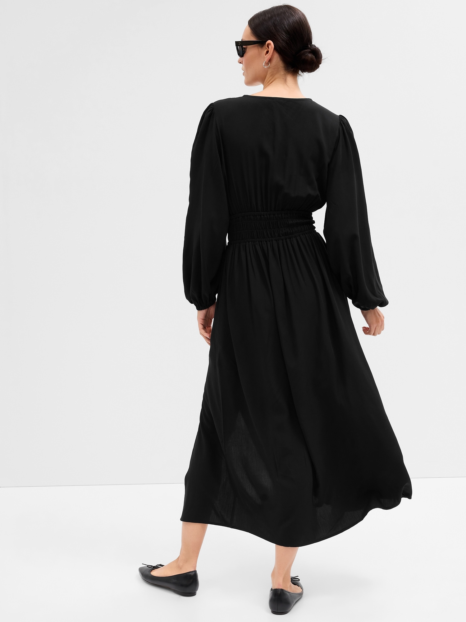Smocked V Neck Maxi Dress Gap Factory smocked-v-neck-maxi-dress-gap-factory