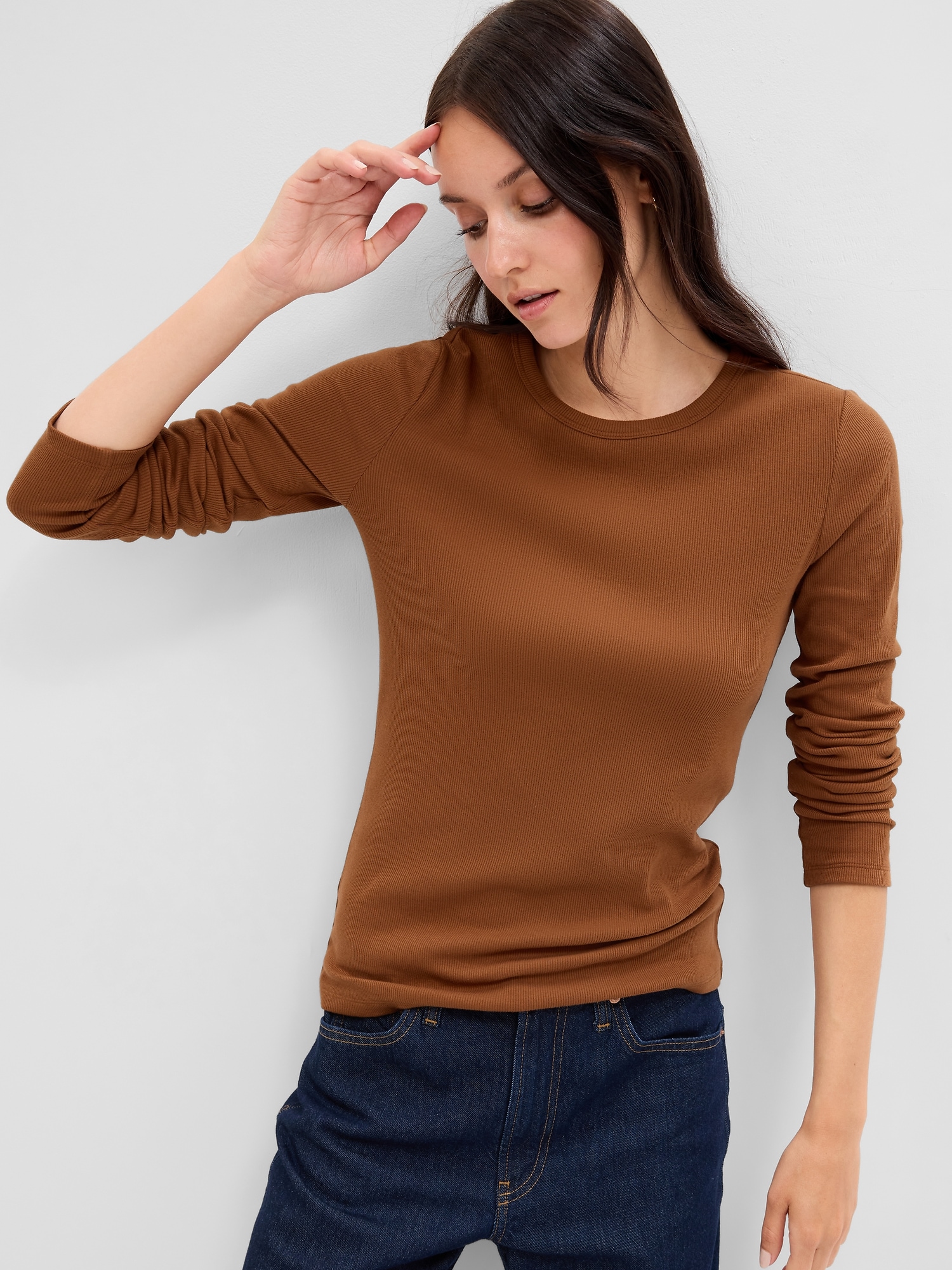 Ribbed Crewneck T-Shirt