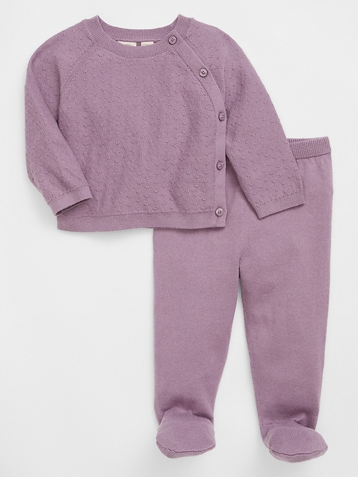 Image number 1 showing, Baby Two-Piece Sweater Outfit Set