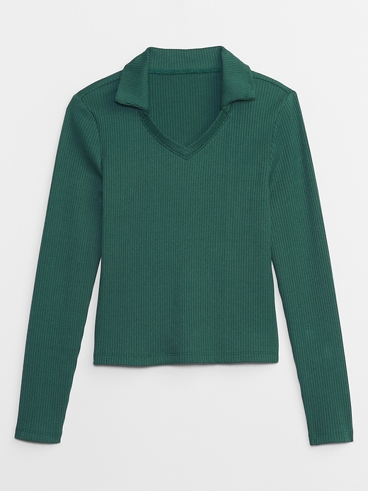 Image number 3 showing, Kids Ribbed Collared Top