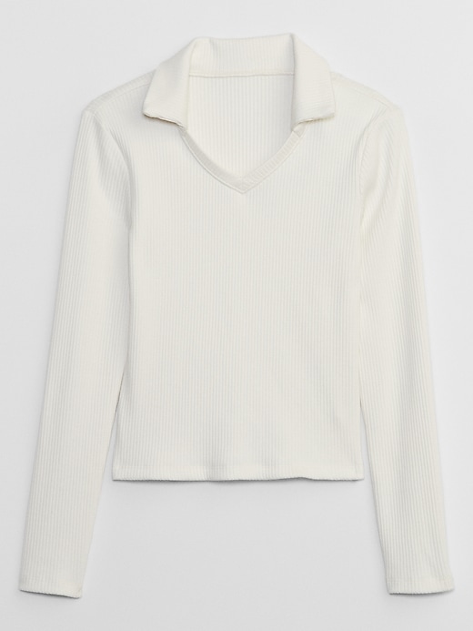 Image number 1 showing, Kids Ribbed Collared Top