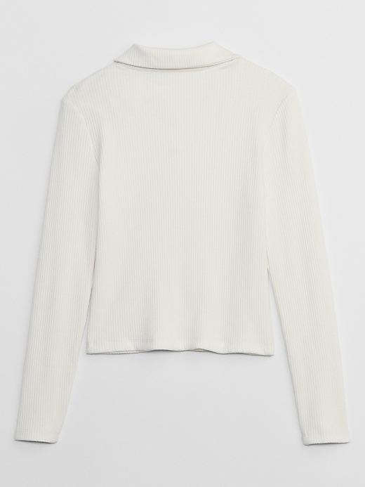 View large product image 2 of 2. Kids Ribbed Collared Top