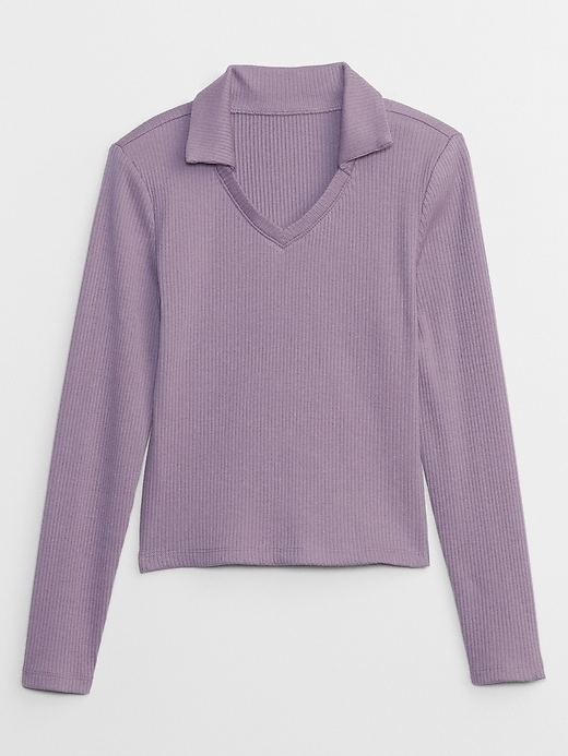 Image number 5 showing, Kids Ribbed Collared Top