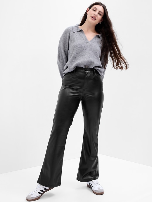 Image number 3 showing, High Rise '70s Flare Faux-Leather Pants