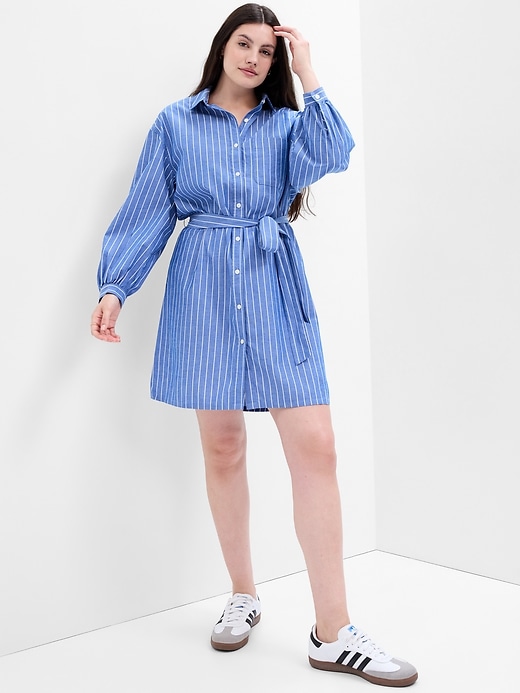Image number 3 showing, Poplin Mini Shirtdress