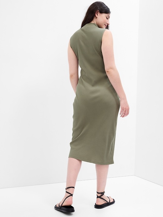 Image number 4 showing, Ribbed Mockneck Midi Dress