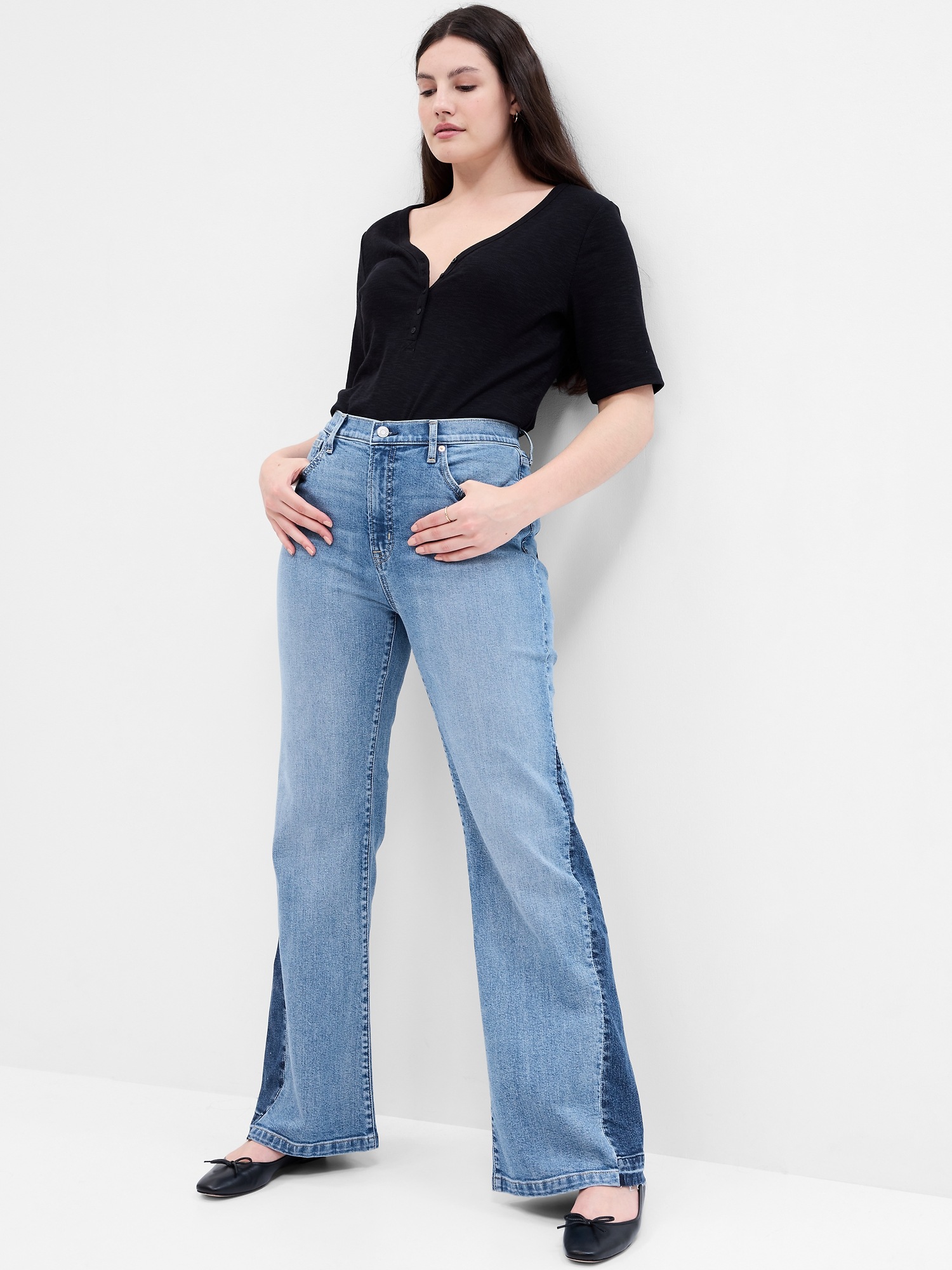 High Rise '70s Flare Jeans with Washwell