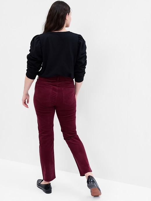 Image number 4 showing, Mid Rise Classic Straight Corduroy Pants with Washwell