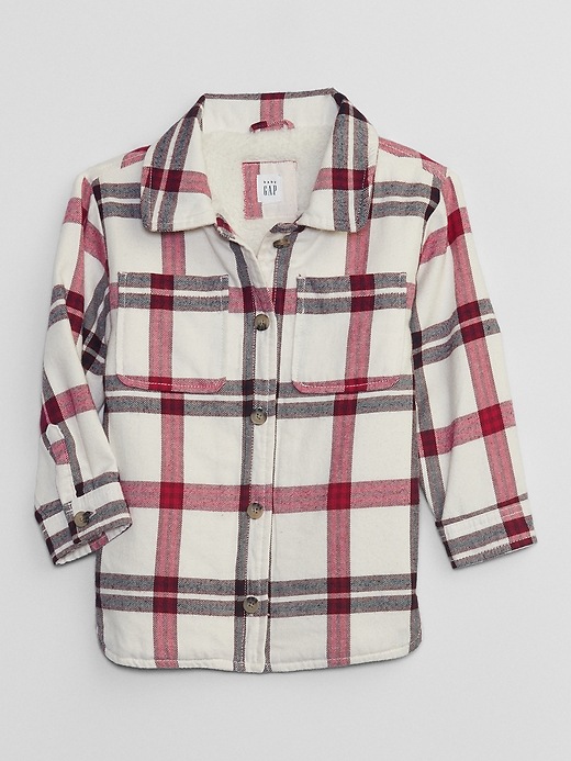 View large product image 1 of 2. babyGap Plaid Sherpa Shirt Jacket