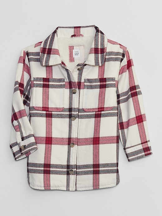 Image number 1 showing, babyGap Plaid Sherpa Shirt Jacket