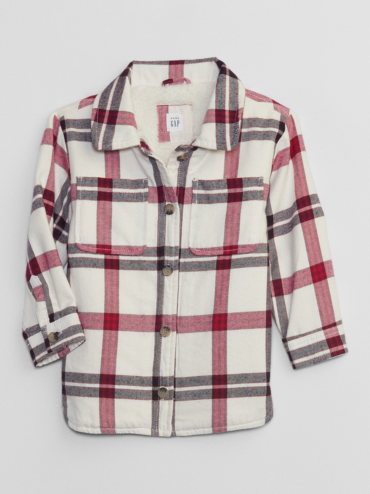 babyGap Plaid Sherpa Shirt Jacket