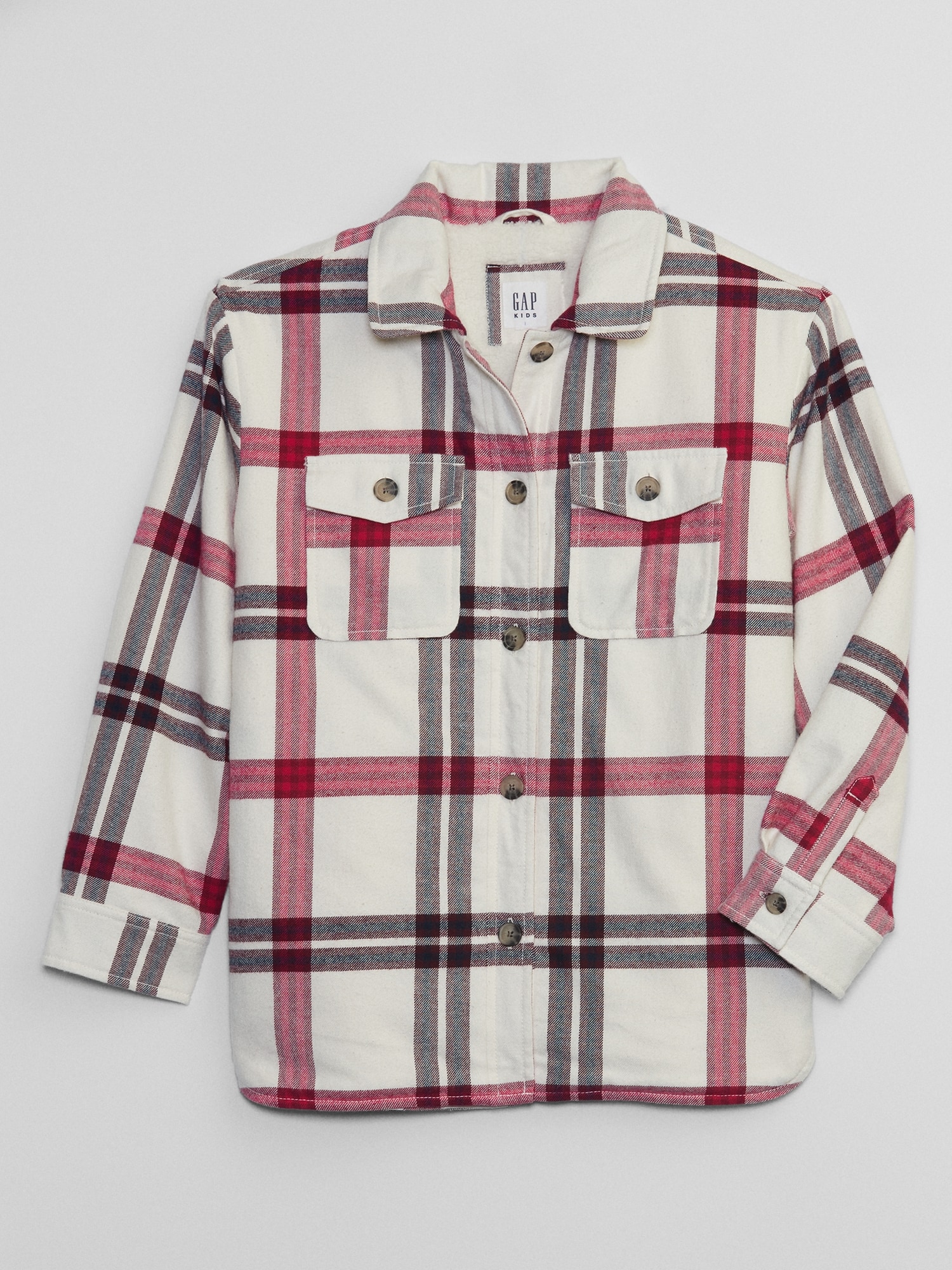 Kids Plaid Sherpa Shirt Jacket