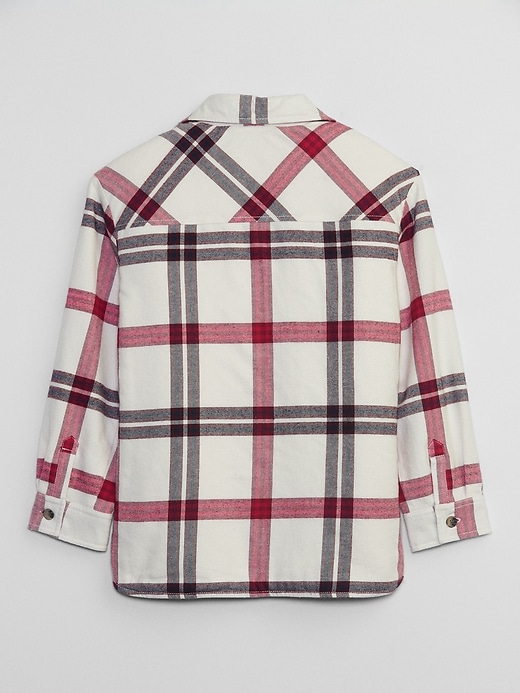 View large product image 2 of 2. Kids Plaid Sherpa Shirt Jacket
